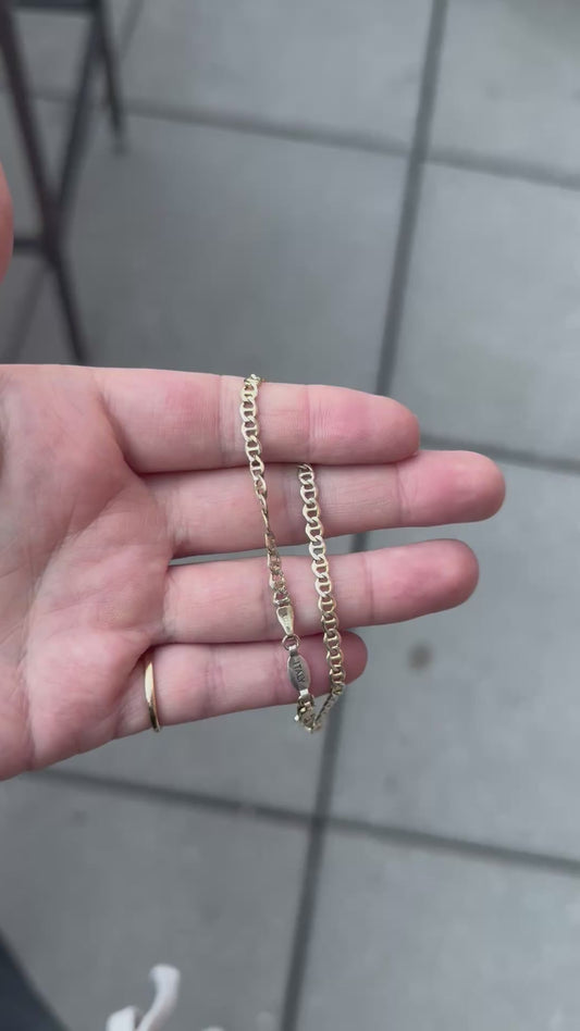 Sterling vermeil bracelet - two sided - size 7.5